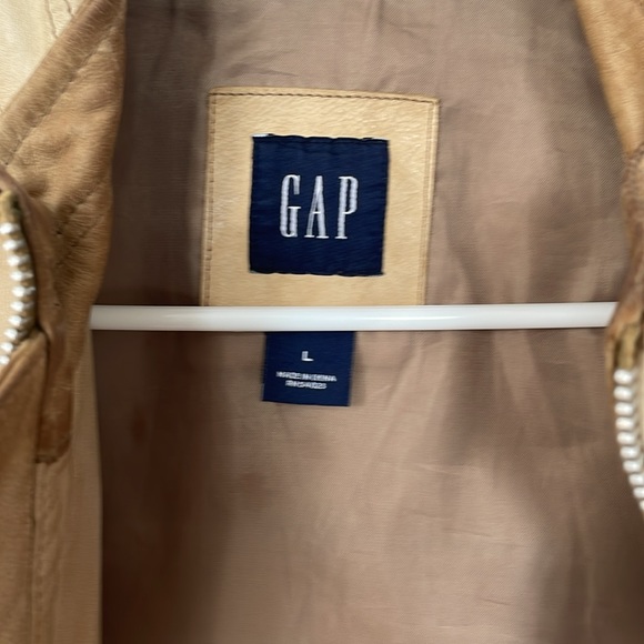 Light brown Gap men’s leather jacket sz Large - Picture 7 of 7